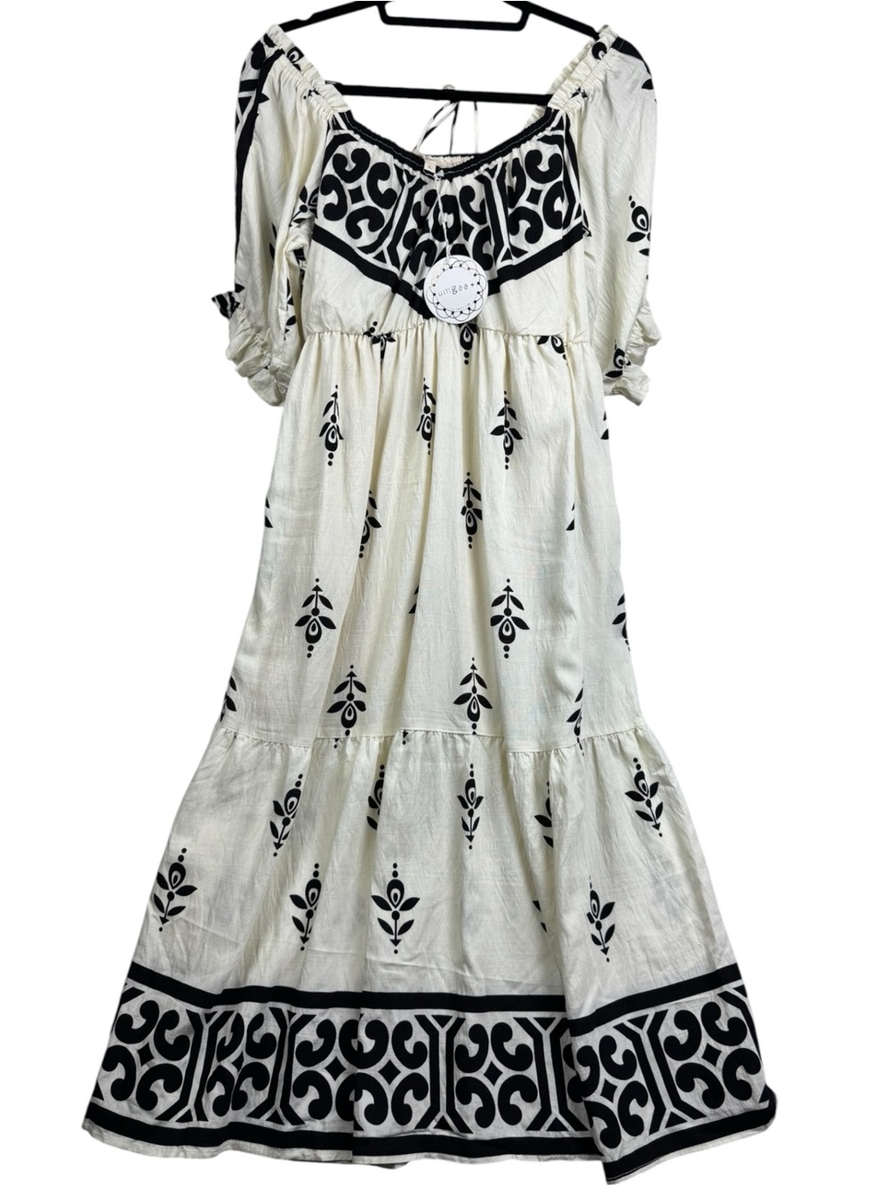 NWT Umgee Boho Smocked Peasant Midi Dress XL